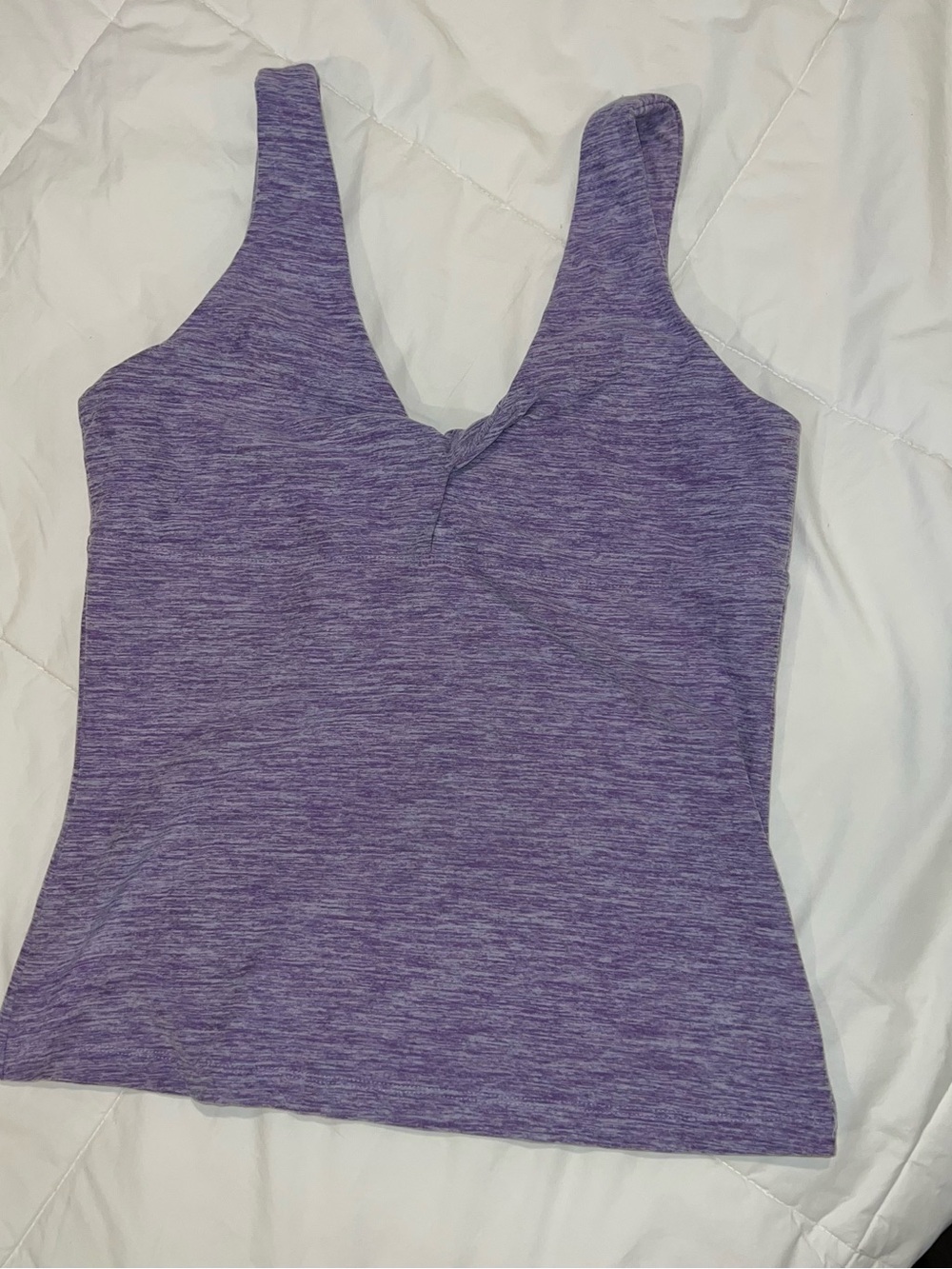 Heather Purple V-Neck Women's Tank Top